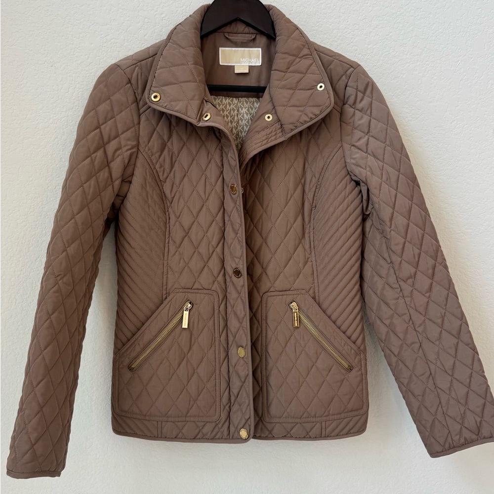 Michael Kors Quilted Tan Puffer Jacket
